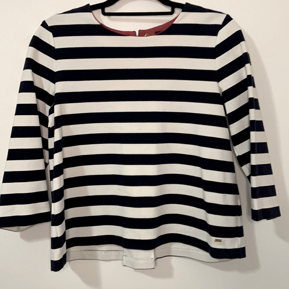 Tommy Hilfiger White and Blue Stripe Top